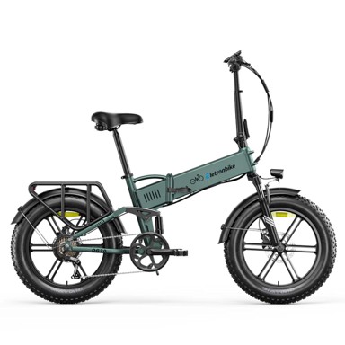 ELETRONBIKE OG20 Sklopivi električni bicikl s punom suspenzijom 20" FAT, 250 W, 48 V / 13 Ah, domet do 100 km, zeleni